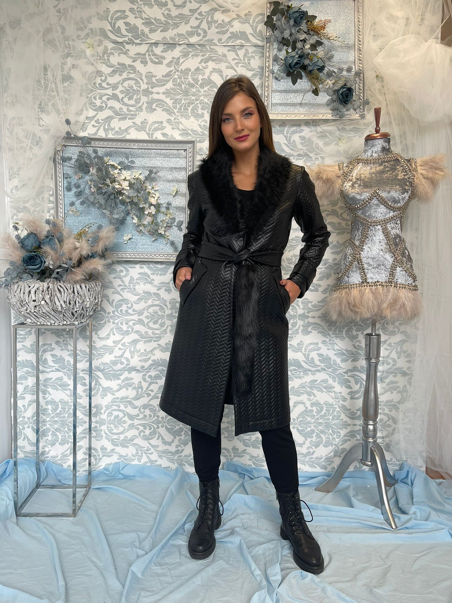 Палто от еко кожа TSH196